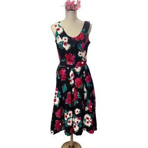 Vtg 80s floral fit & flare dress by Walden’s classics